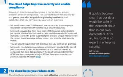 Top 5 benefits of moving to the cloud now