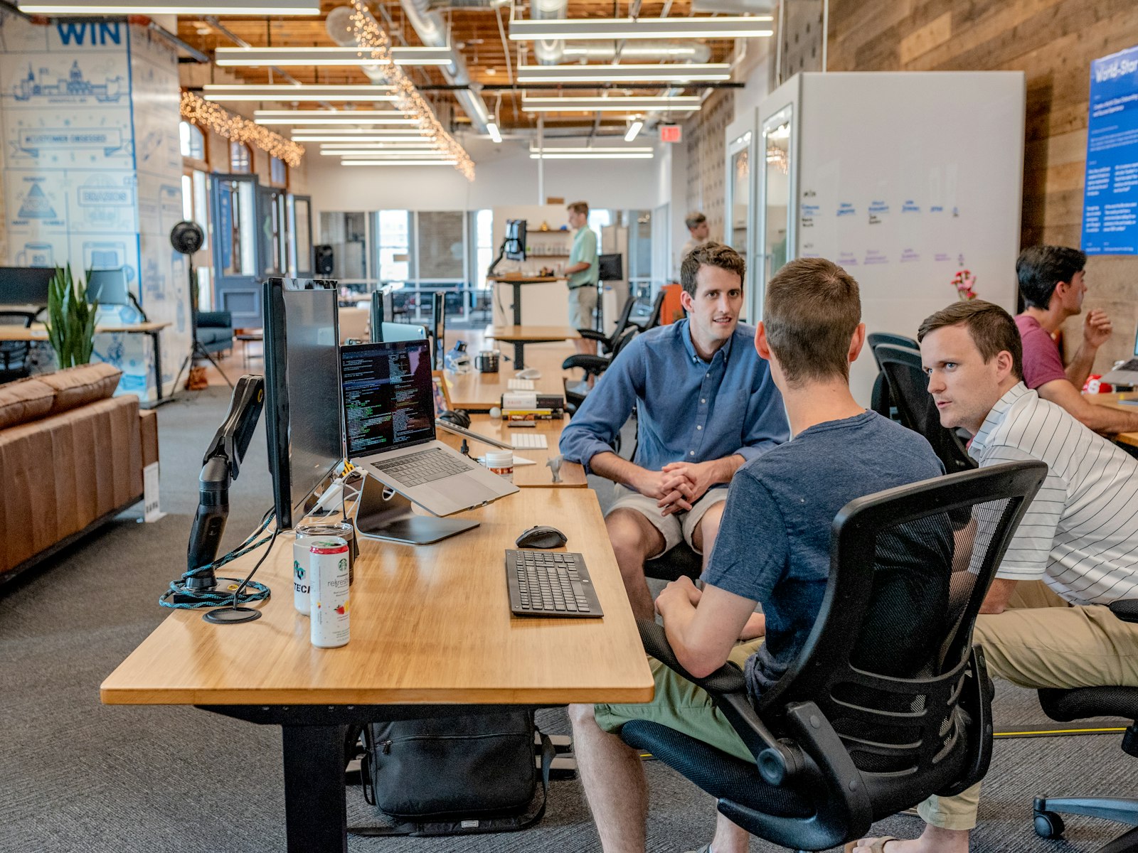 Small business team meeting around a conference table